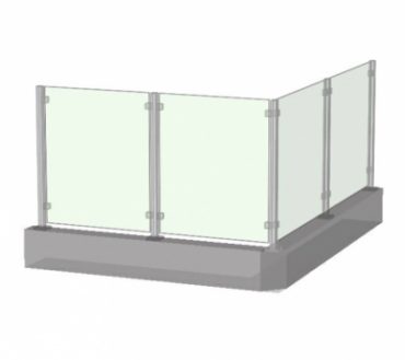 Glasräcke fyrkantsstolpe för ändplugg, toppmonterad utan handledare