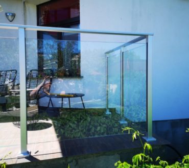 Stolpe för glasräcke Aluminium 50x50 Höjd 1100mm